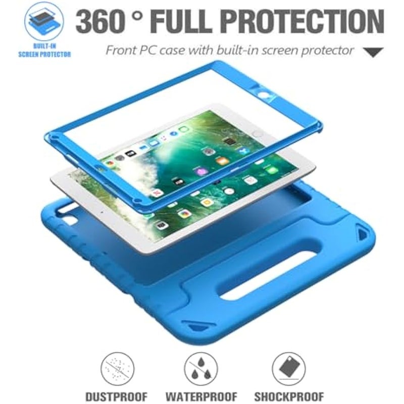 Kids Case for iPad 9.7 2017/2018  iPad Air 2 with Built-in Screen Protector - Light Weight Shock Proof Convertible Handle Stand Friendly Kids Cover for 9.7 iPad 5th  6th Gen, Blue - Image 5